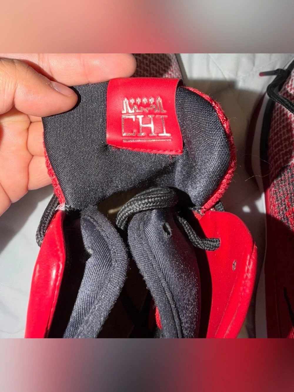 Jordan Red & Black High-Top Sneakers with CHI Tongue Tab